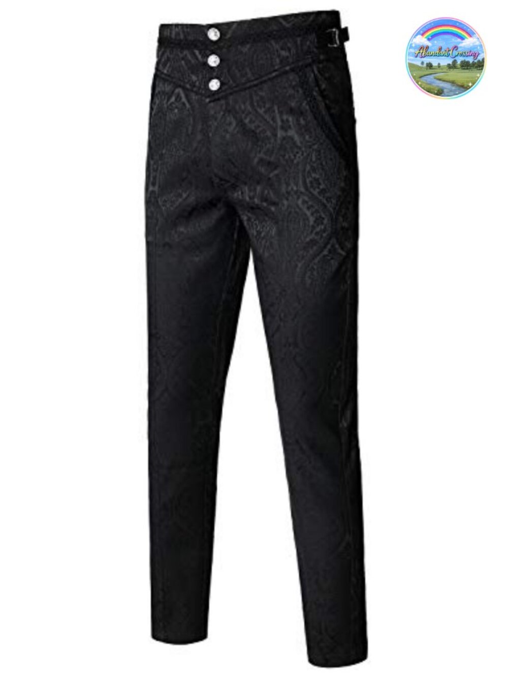 Mens Gothic Steampunk Victorian Slim Fit Trouser Pants Cosplay